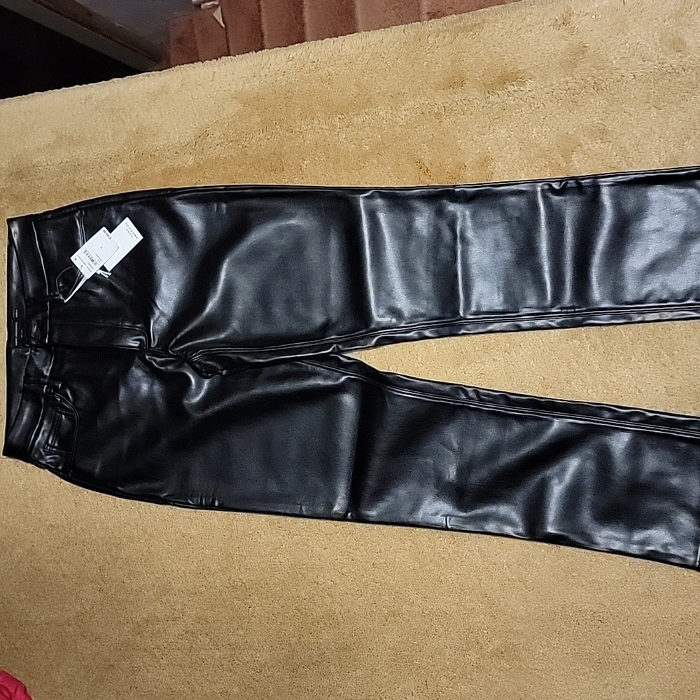 Good American faux leather boot cut pants